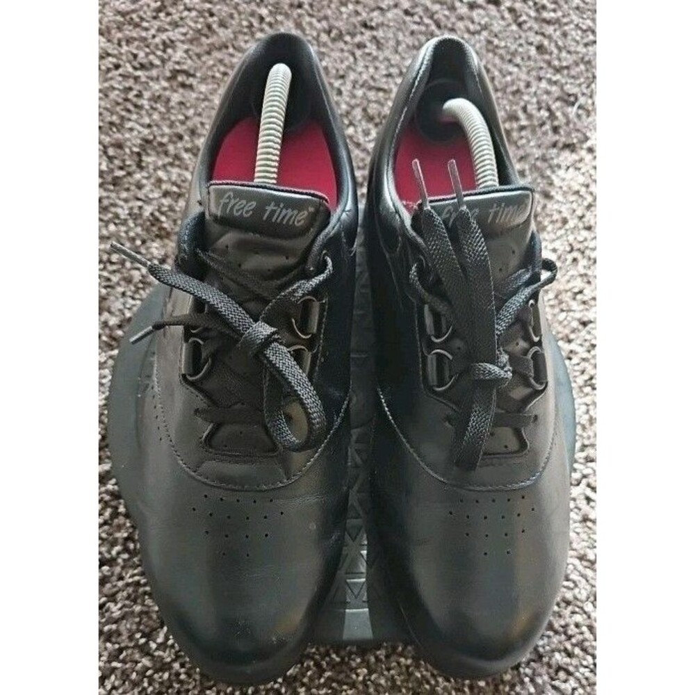 SAS Free Time Shoe Womens Sz 11.5 S Black Leather Lace Up Walking Tripad Comfort